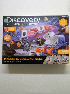 Discovery #MINDBLOWN Magnetic Building Tiles w/ Remote, 34 Piece STEM Playset